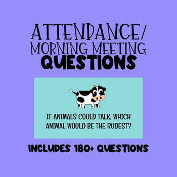 Preview of Attendance/Morning Meeting Questions