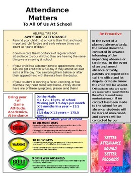 Preview of Attendance Newsletter (Editable and fillable resource)