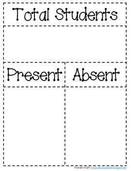 Preview of Attendance Part/Part/Whole Chart and Ten Frames