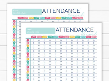 Preview of Homeschool Attendance Record Log Tracker Sheet