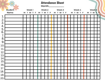 Preview of Attendance Sheet