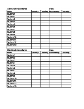 Preview of Attendance Sheet Backup