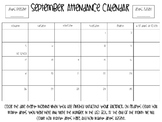 Attendance Tracker Calendar Editable