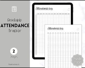 Preview of Attendance Tracker Sheet | Printable Attendance Record Log for Students | Mono