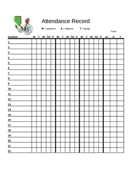 Preview of Attendance Tracker (chart)