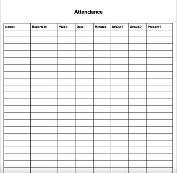 Preview of Attendance Tracking