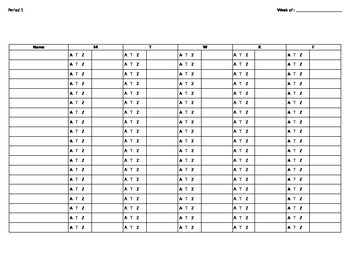 Preview of Attendance and Behavior Tracker