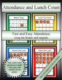 Attendance and Lunch Count Using Ten Frames (Editable)
