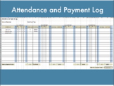 Attendance and Payment Log - Child Care Recordkeeping- Exc