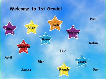 Preview of Back to School Star Attendance flipchart (28 students)