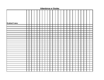 Preview of Teacher Resource- Attendance or Grades Sheet-EXCEL EDITABLE