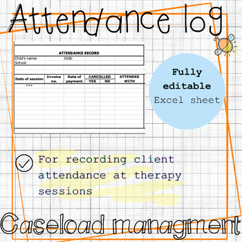 Preview of Attendance record template | Speech and language therapy | Occupational therapy