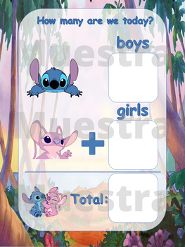 Attendance sheet poster - Lilo & Stitch by LearnSupply | TPT