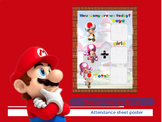 Attendance sheet poster - Super Mario Bros