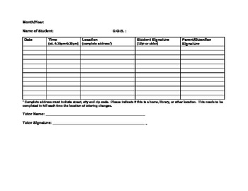 Preview of Attendence Sheet for teacher or tutors