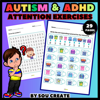 Preview of Autism and ADHD - Attention Exercises - Cognitive Stimulation