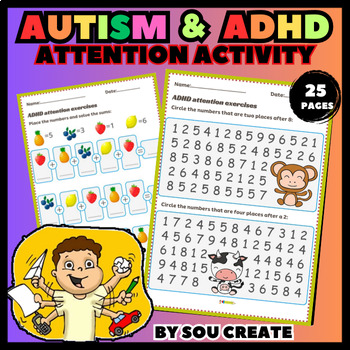 Preview of Autism and ADHD activities worksheets - Cognitive Stimulation