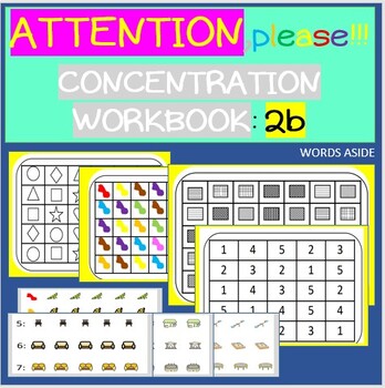 Attention Concentration Worksheets Mats Cards by Words Aside TPT
