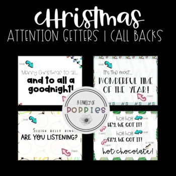 Preview of Attention Getters | Call Backs | Christmas Themed | FREEBIE