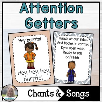 Preview of Attention Getters Chants and Transition Song Cards
