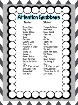 Preview of Attention Getters, Grabbers and More!