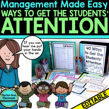 Preview of Attention Getters : Attention Getting Classroom Management Strategy Resources