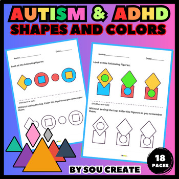 Preview of Autism and ADHD Shapes and Colors Memory Exercises - Cognitive Stimulation