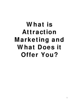 Preview of Attraction Marketing to Bring People