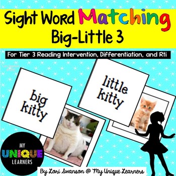 Preview of Sight Word Matching: Attributes- Big-Little 3