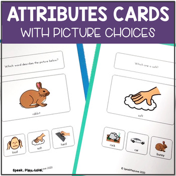 Preview of Attributes for Speech Therapy | Describing Objects | Autism | Visual Supports