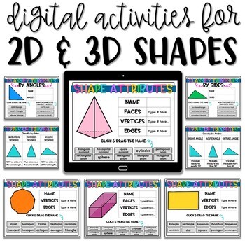 Preview of Attributes of 2D & 3D Shapes - Digital Activities
