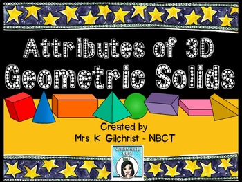 Preview of Attributes of 3D Geometric Shapes Smart Notebook Lesson