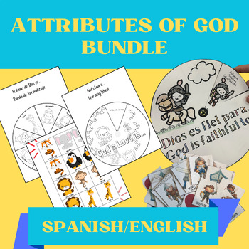 Preview of Attributes of God Activity Bundle, Spanish/English, Low-Prep