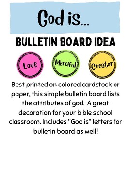 Attributes of God Bulletin Board Idea by Emily Roberson | TPT
