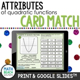 Attributes of Quadratic Functions from Graphs Activity for