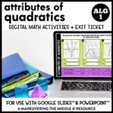 Attributes of Quadratics Digital Math Activity
