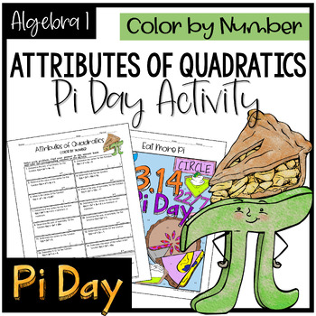 Preview of Attributes of Quadratics Pi Day Activity