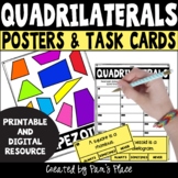 Attributes of Quadrilaterals Posters and Task Card Activity 