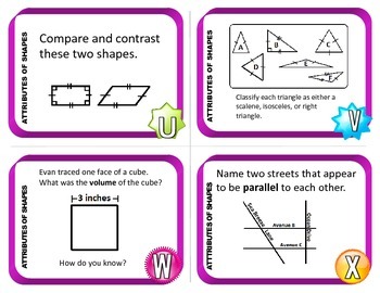 Attributes of Shapes Task Cards