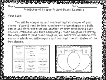 attributes of two dimensional shapes project based learning tpt
