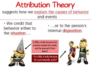 Preview of Attribution Theory PowerPoint and Worksheet