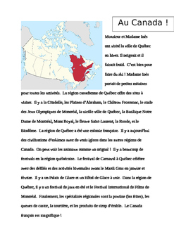 Preview of Au Canada - explore sites, food, and French pronunciation.