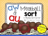 Au and Aw Meatball Sort- Editable!
