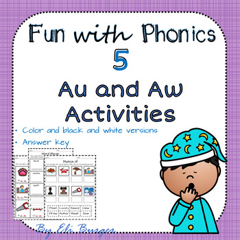 Preview of Au and Aw Worksheets - Fun with Phonics!