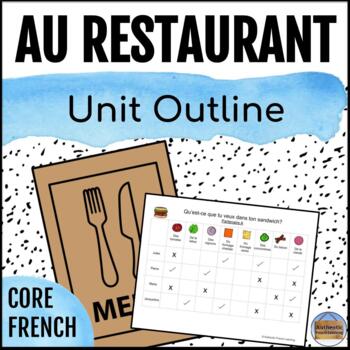 Preview of Au restaurant - Core French Restaurant Unit Outline
