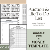 Auction Activity and Life To-Do List