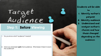 Preview of Audience Mini-lesson Google Slides and Writing Activity: Author's Purpose/Choice