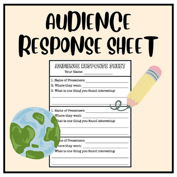 Preview of Audience Response Sheet | Travel Presentation