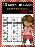 20 Audio QR Codes Sight  Word Puzzles in Spanish