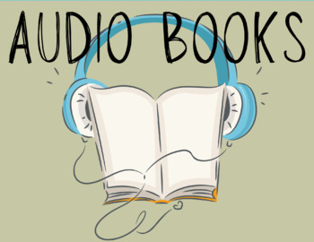 Preview of Audio book sign for library or bookshelf